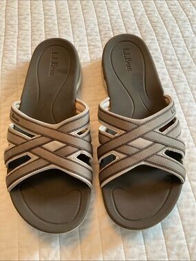 L.L. Bean Women's Boothbay Slide  Sandals in “Dark Cement” Size 9